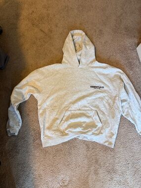 Essentials Heather Light Gray Pullover Hoodie